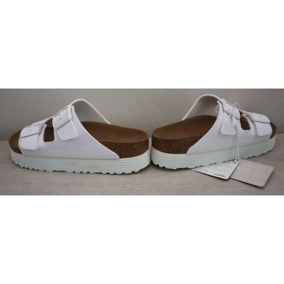 Birkenstock Papillio Women's 10 White Arizona Grooved Vegan Platform Sandals - Picture 11 of 13